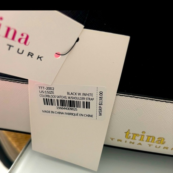 TRINA Turk Colorblock satchel with shoulder strap. Retail $138 - Picture 8 of 8